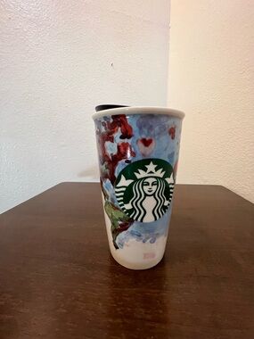 STARBUCKS WATERCOLOR WORLD MAP 12 Oz Ceramic Travel Mug - Shelby Kregel Artist